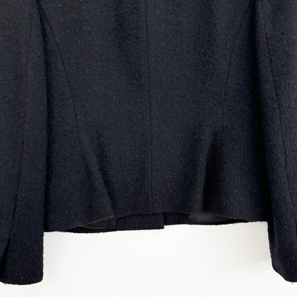Ann Taylor Black Embellished Wool Blend Tweed  Button Down Blazer Size 10 - Picture 13 of 15